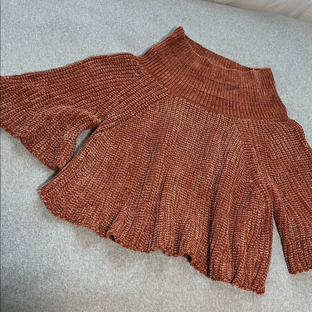 Coco Carmen Chenille Sweater Large Boho Swing Bell Sleeve - Picture 3 of 11